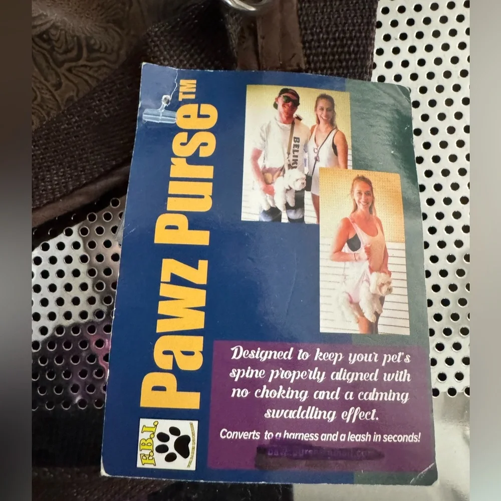 Pawz Purse Dog Carrier - dark brown suede design - never used